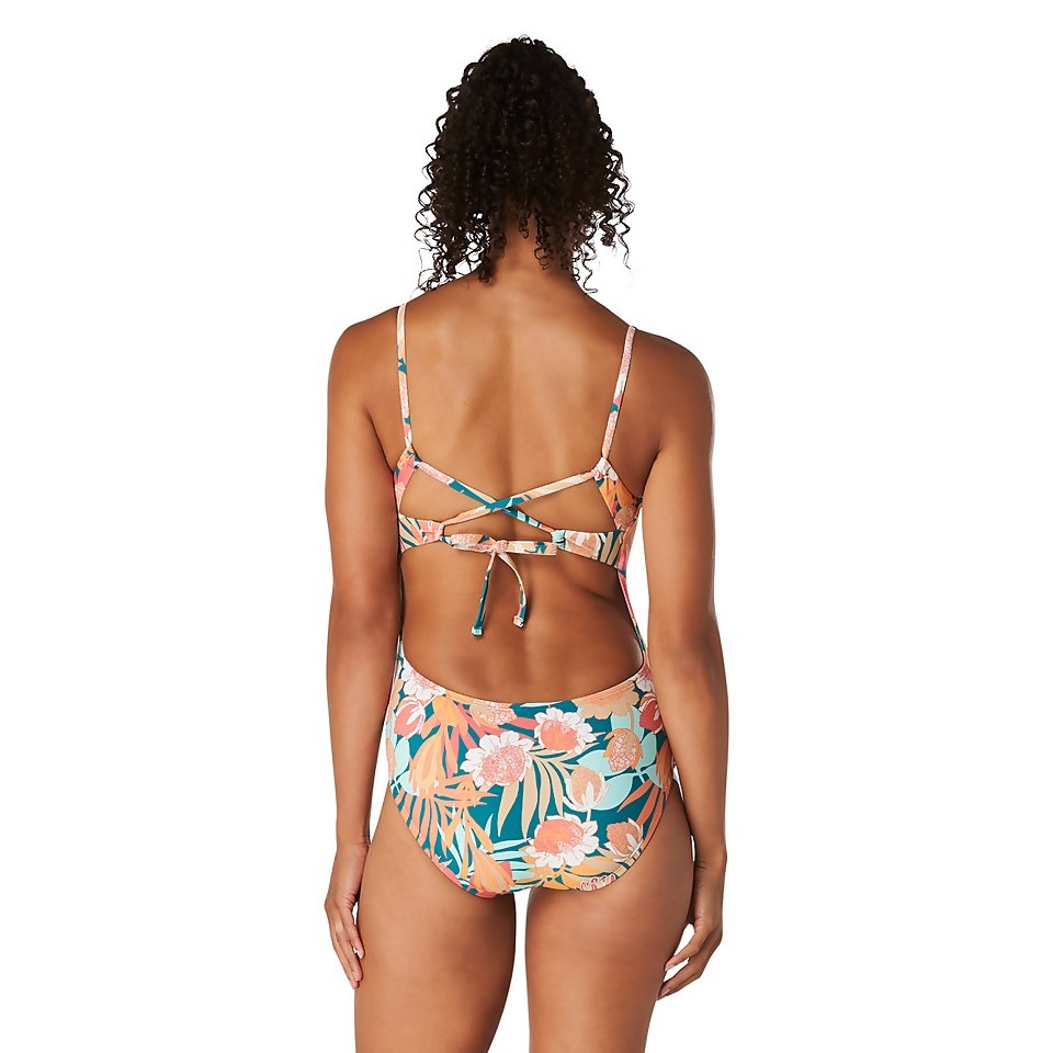 Speedo Printed Double Cross Back One Piece | DEEP LAKE BLUE 800235001-870 - Speedo Recreation Swimsuits | WOMEN One Piece Swimsuits - Image 2