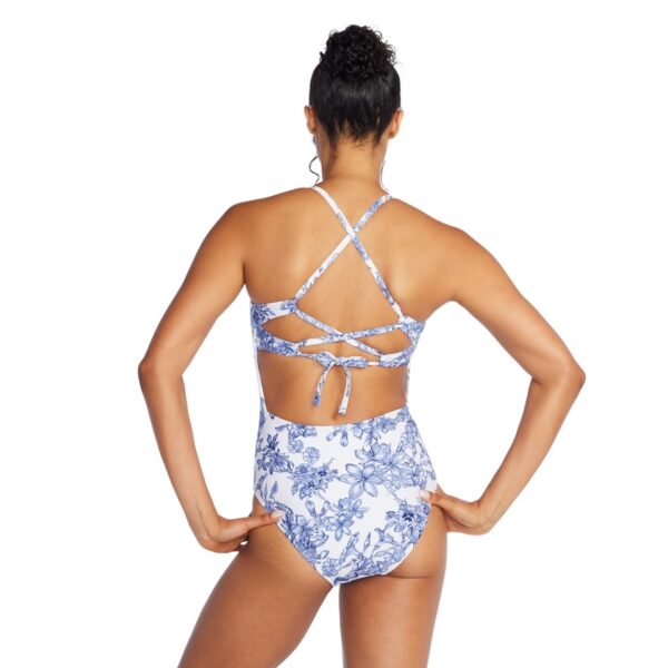 Speedo Printed Double Cross Back One Piece | BLUE 800235016-056 - Speedo Recreation Swimsuits | WOMEN One Piece Swimsuits - Image 2