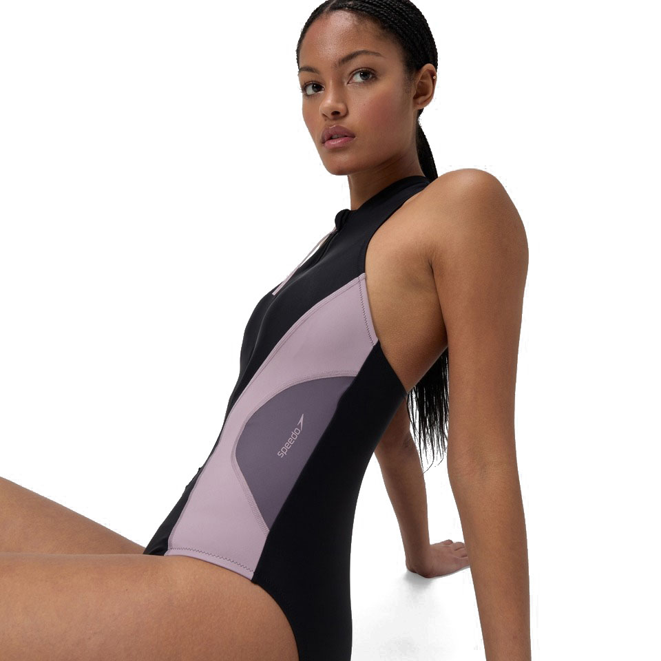Speedo Zip Colorblock One Piece | ANTHRACITE 800520100-334 - Speedo Recreation Swimsuits | WOMEN One Piece Swimsuits - Image 5